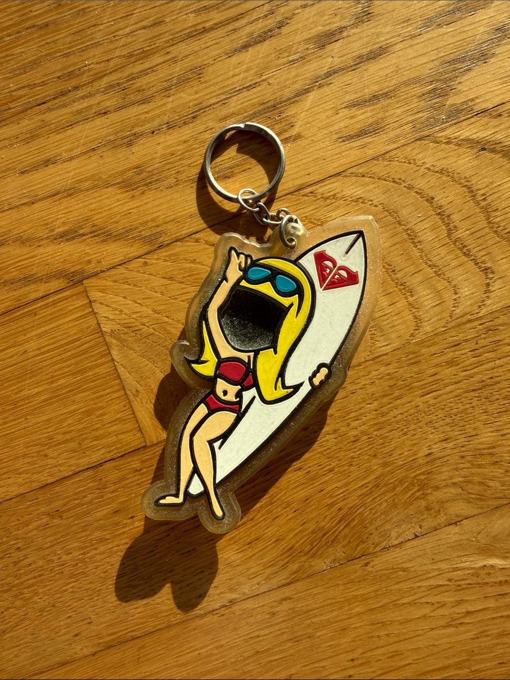 Vintage Roxy Blonde Surfer Girl Keychain Photo Holder